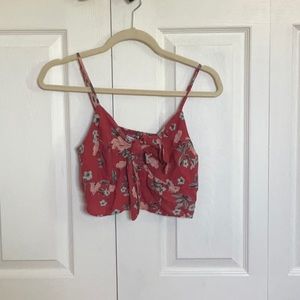 Cropped tank top, American eagle, floral pattern